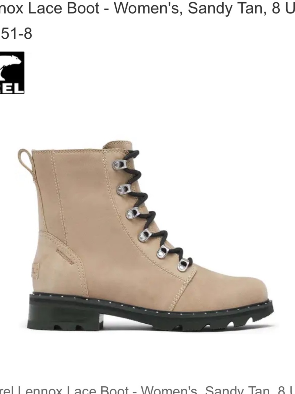 Sorel Lennox Lace Boot - Women's, Sandy Tan, 8